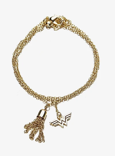 DC Comics Wonder Woman Logo Lasso Stainless Steel Bracelet