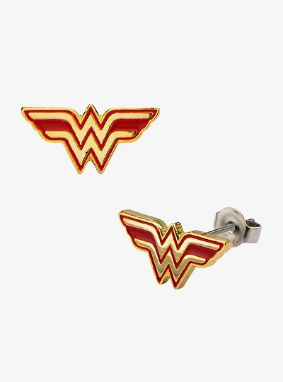 DC Comics Wonder Woman Logo Stud Earrings