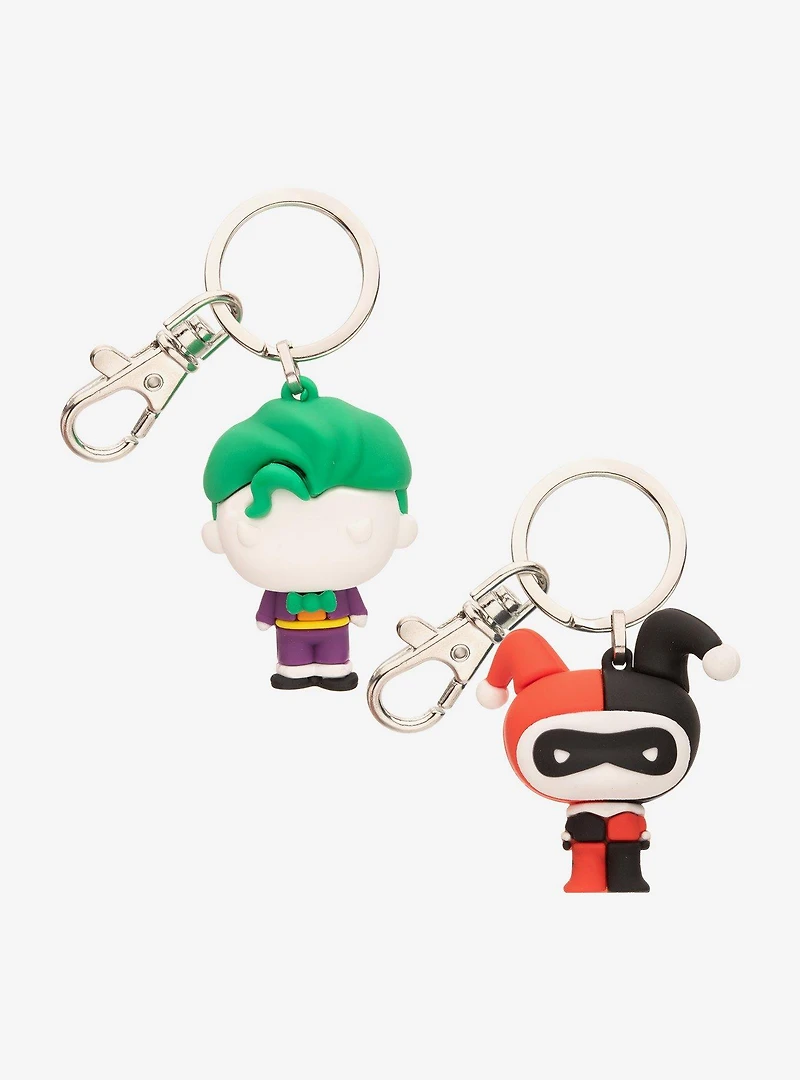 DC Comics Joker and Harley Quinn Chibi Best of Friends 3D Keychain Set