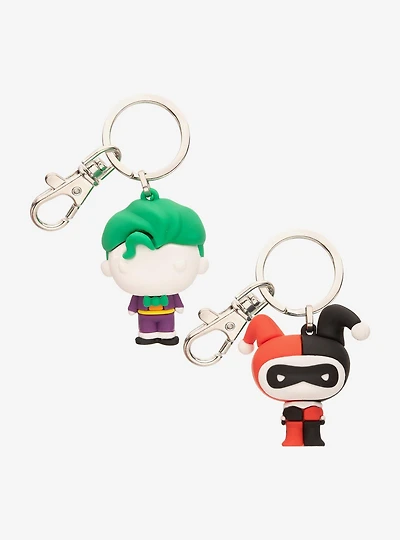 DC Comics Joker and Harley Quinn Chibi Best of Friends 3D Keychain Set