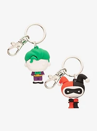 DC Comics Joker and Harley Quinn Chibi Best of Friends 3D Keychain Set