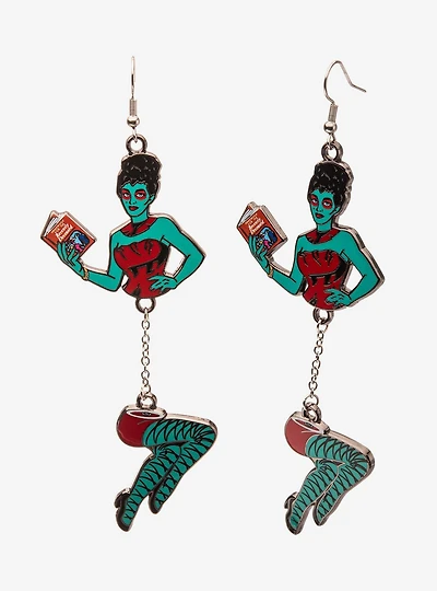 Beetlejuice Cut Woman Top and Bottom Earrings