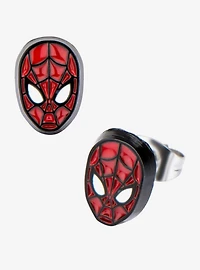 Marvel Spider-Man Face Front Stud Earrings