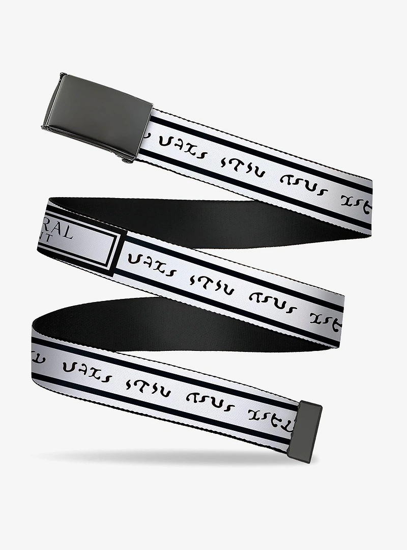 Supernatural Join The Hunt Title Logo White Black Clamp Buckle Belt