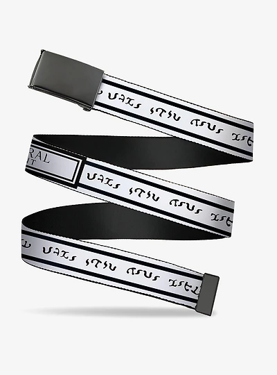 Supernatural Join The Hunt Title Logo White Black Clamp Buckle Belt