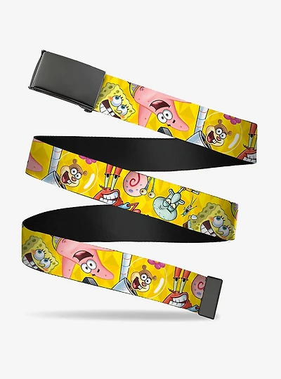 SpongeBob and Friends Poses Scattered Yellows Clamp Buckle Belt