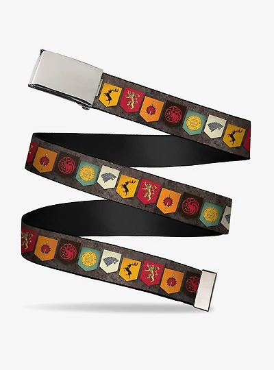 Game of Thrones Six House Sigil Banners Clamp Buckle Belt