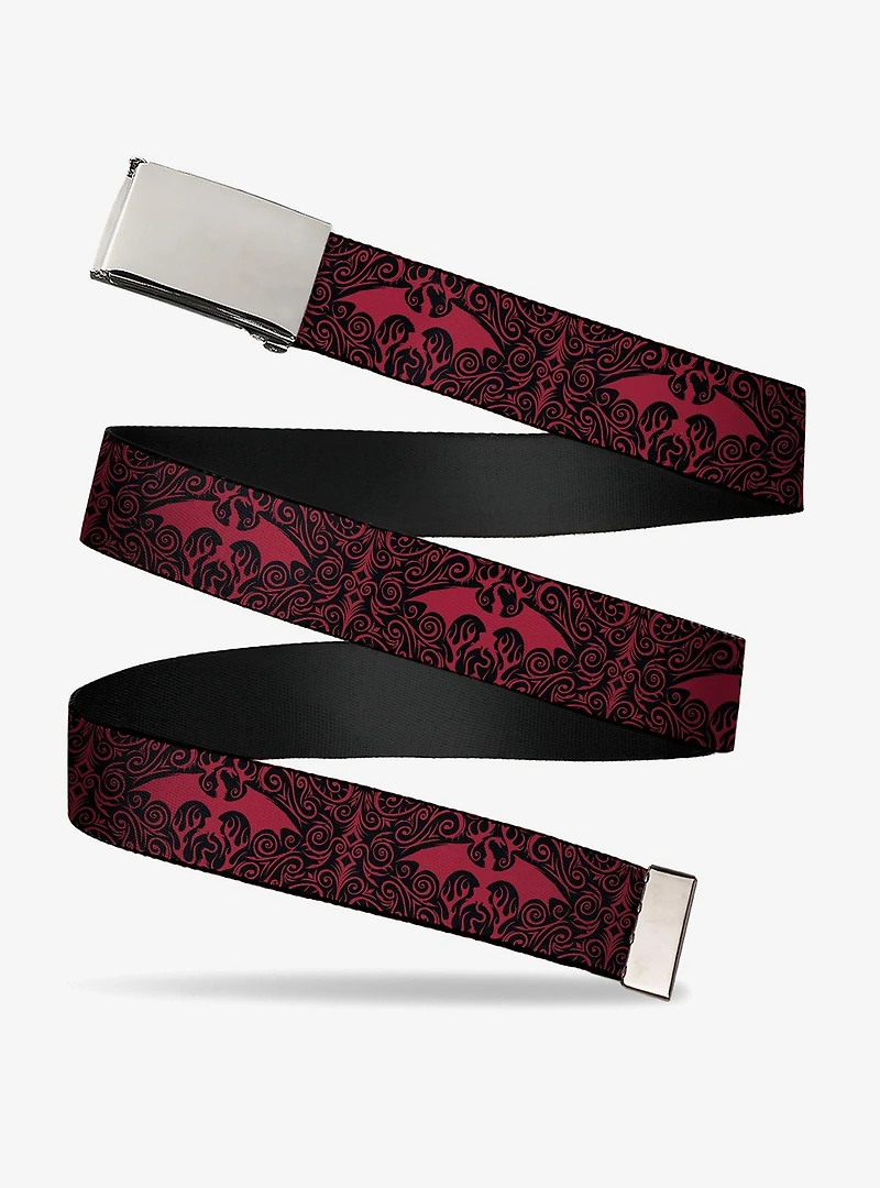 House of the Dragon Rising Icon Black Red Clamp Buckle Belt