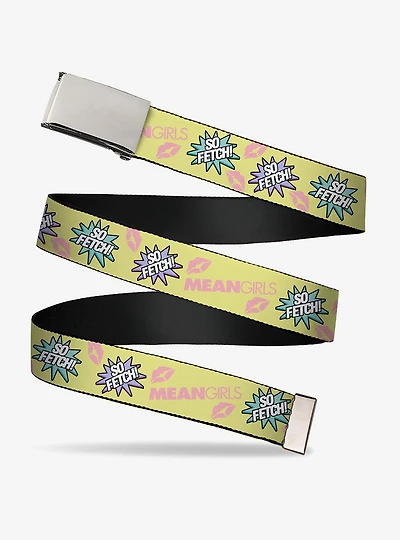 Mean Girls Title Logo So Fetch Quote Collage Clamp Buckle Belt