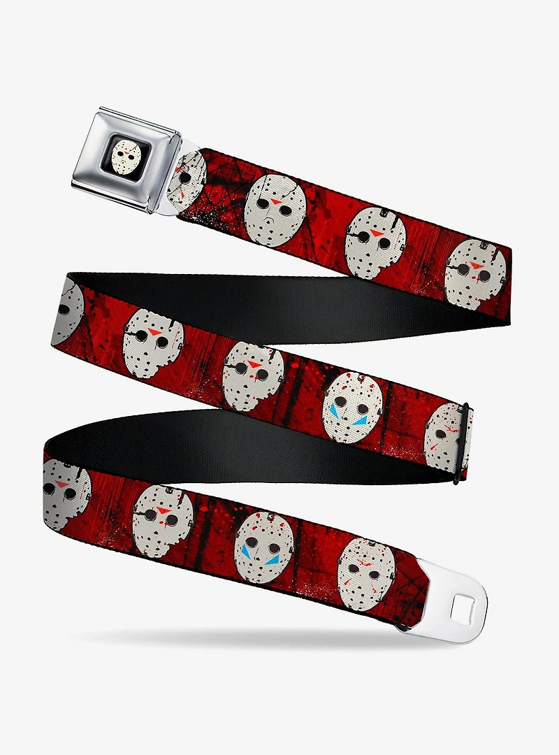 Friday the 13th Hockey Mask Icons Seatbelt Buckle Belt