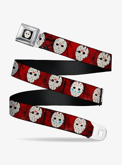 Friday the 13th Hockey Mask Icons Seatbelt Buckle Belt