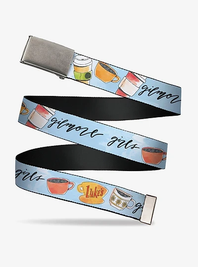 Gilmore Girls Luke's Coffee Shop Icons and Script Clamp Buckle Belt