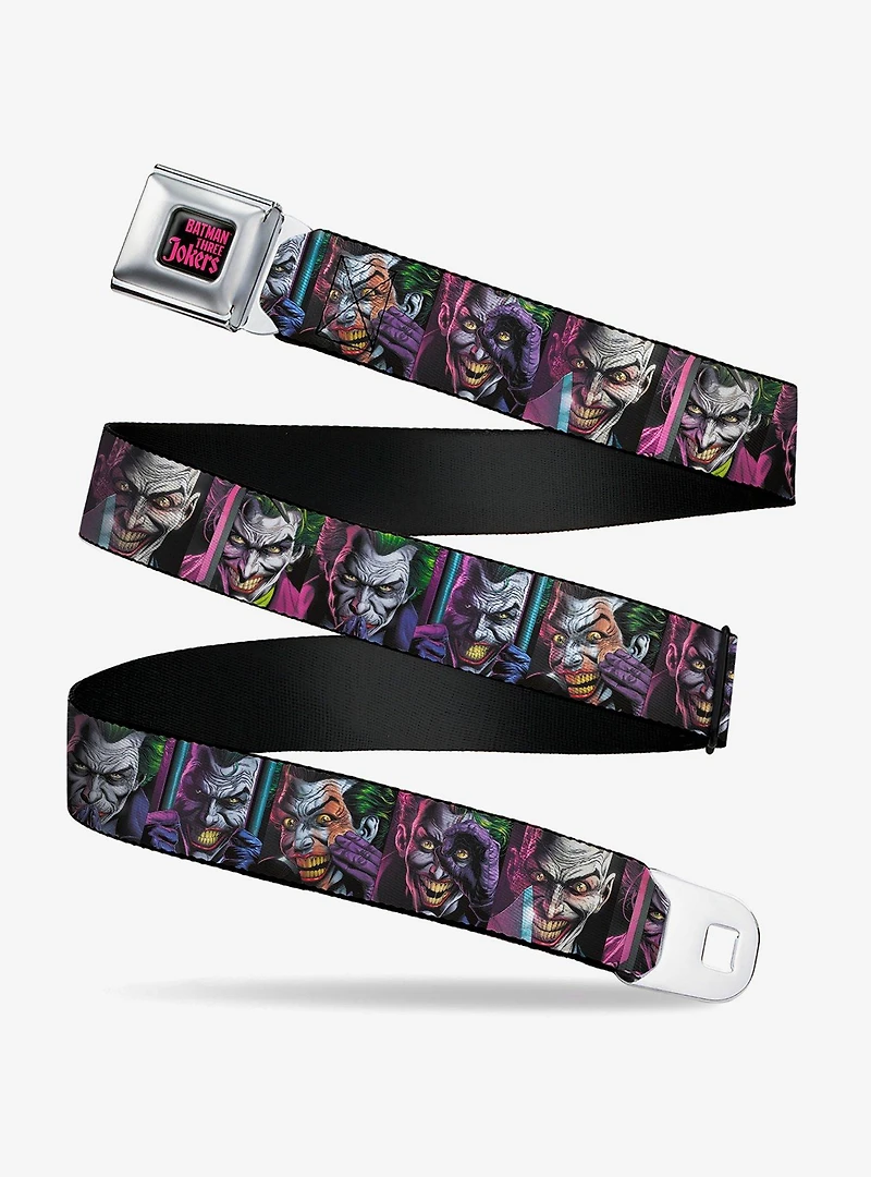 DC Comics The Joker Comic Book Cover Face Blocks Seatbelt Buckle Belt