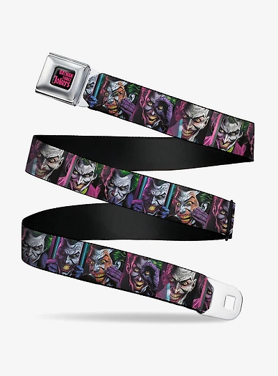 DC Comics The Joker Comic Book Cover Face Blocks Seatbelt Buckle Belt