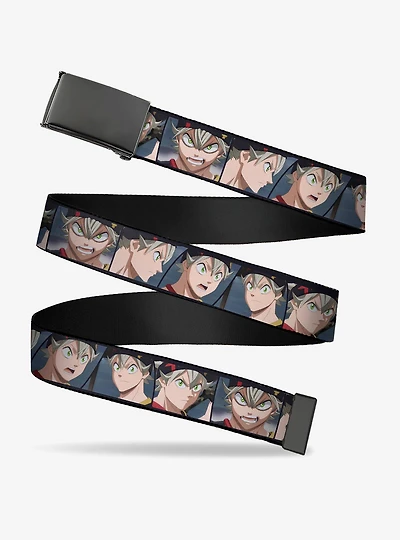 Black Clover Asta Five Expression Blocks Clamp Buckle Belt
