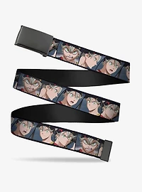 Black Clover Asta Five Expression Blocks Clamp Buckle Belt