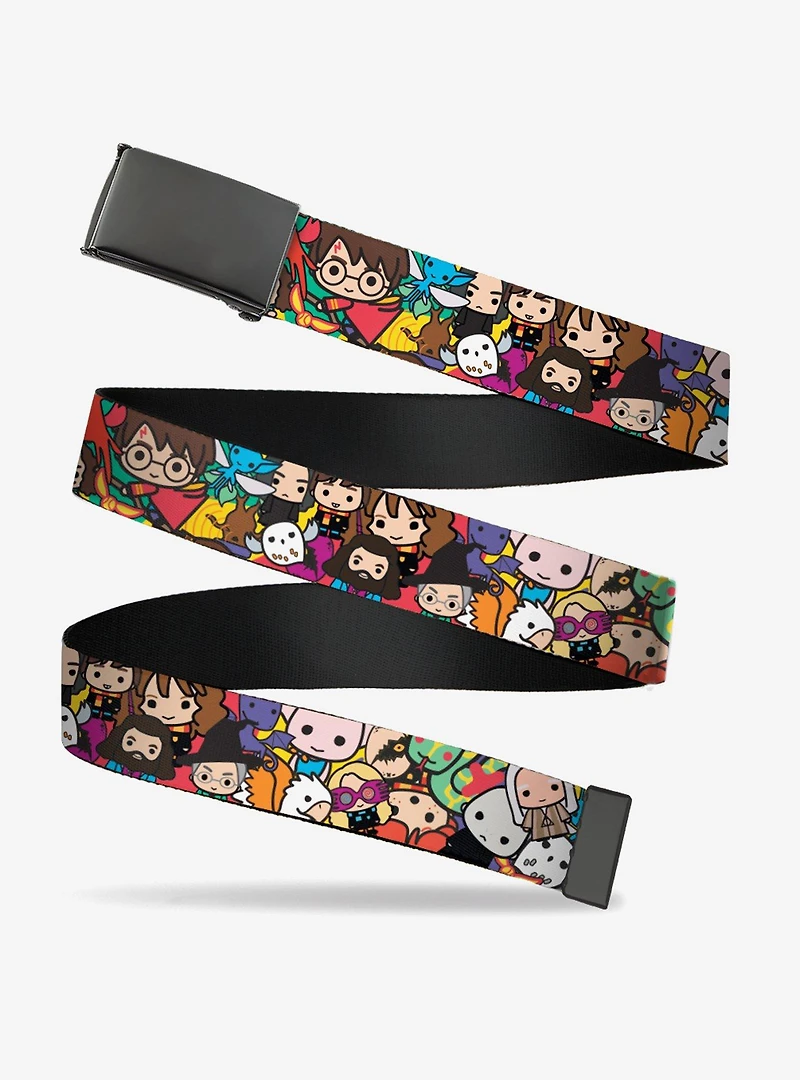 Harry Potter Chibi Charms Characters Stacked Clamp Buckle Belt