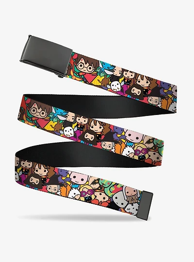 Harry Potter Chibi Charms Characters Stacked Clamp Buckle Belt