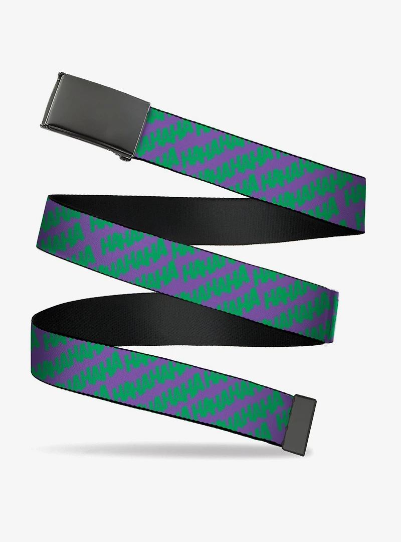 DC Comics Joker Ha Purple Green Clamp Buckle Belt