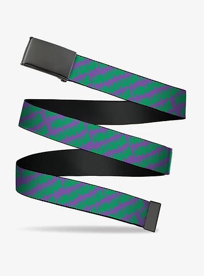 DC Comics Joker Ha Purple Green Clamp Buckle Belt