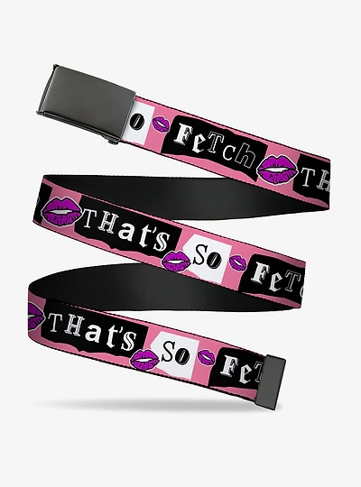 Mean Girls That's So Fetch Collage Pink Clamp Buckle Belt