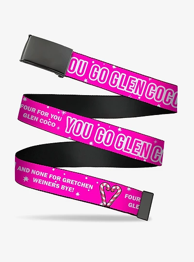 Mean Girls You Go Glen Coco Pink White Clamp Buckle Belt