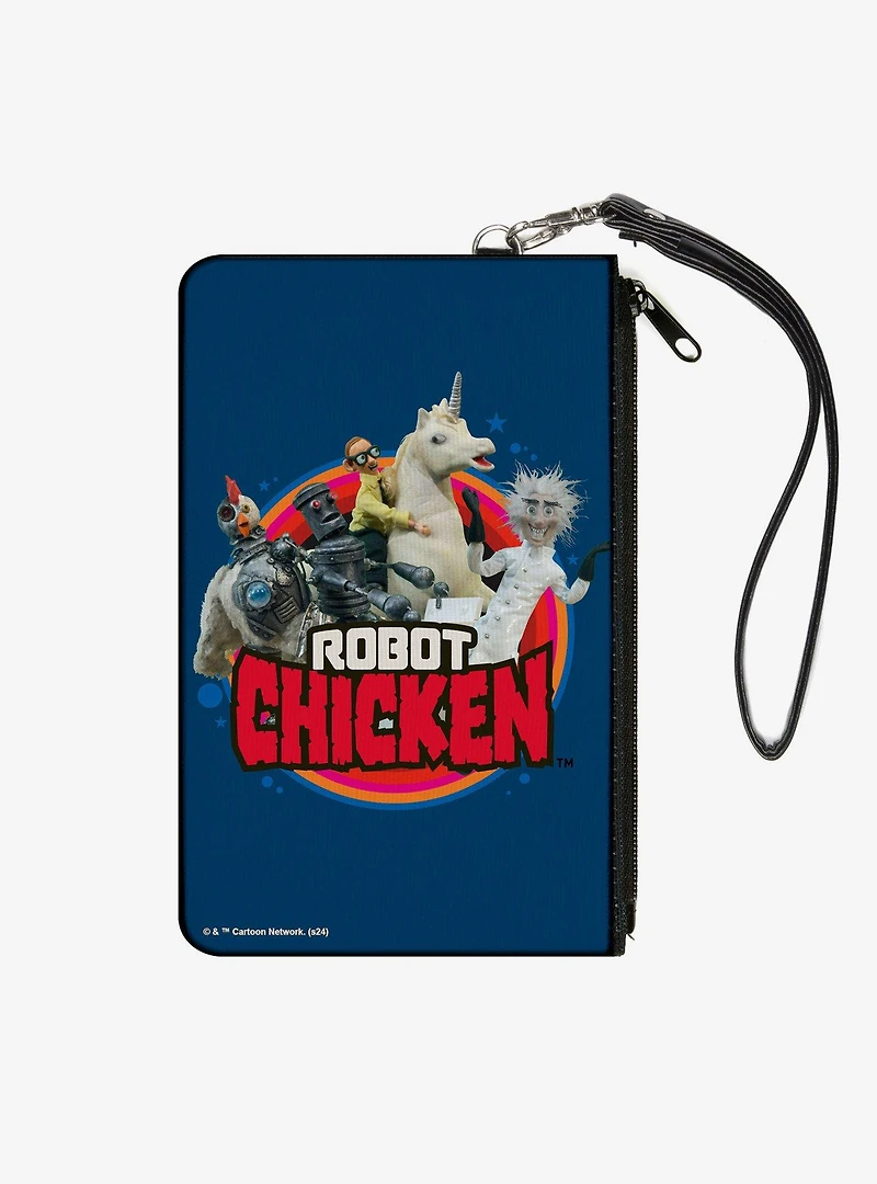 Robot Chicken Title Logo and Group Pose Zip Clutch Wallet