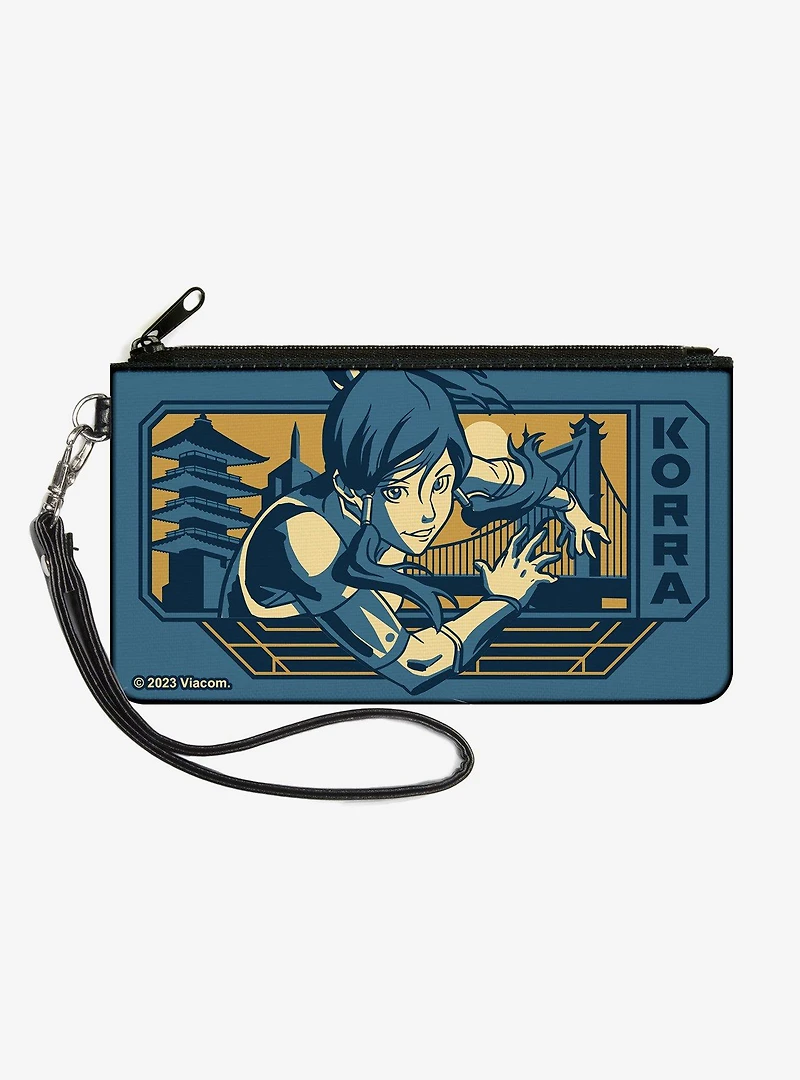 The Legend of Korra Avatar Korra Bridge Pose and Text Zip Clutch Wallet