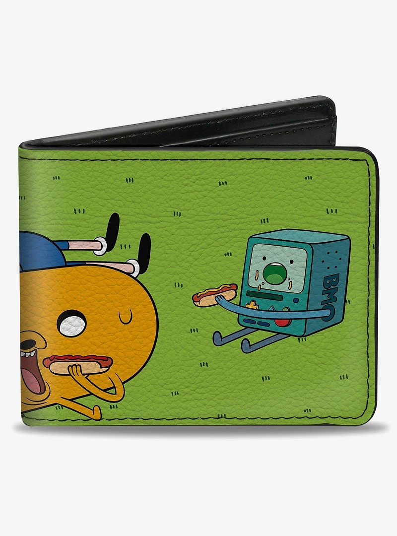 Adventure Time Jake Finn and BMO Hot Dog Picnic Scene Bifold Wallet