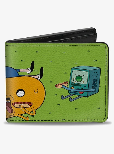 Adventure Time Jake Finn and BMO Hot Dog Picnic Scene Bifold Wallet