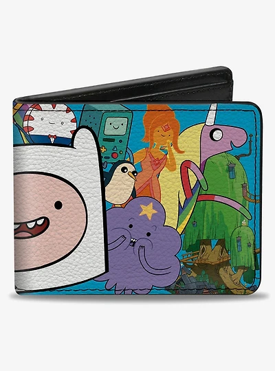 Adventure Time Finn Face Close Up and Friends Bifold Wallet