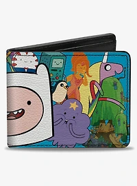 Adventure Time Finn Face Close Up and Friends Bifold Wallet