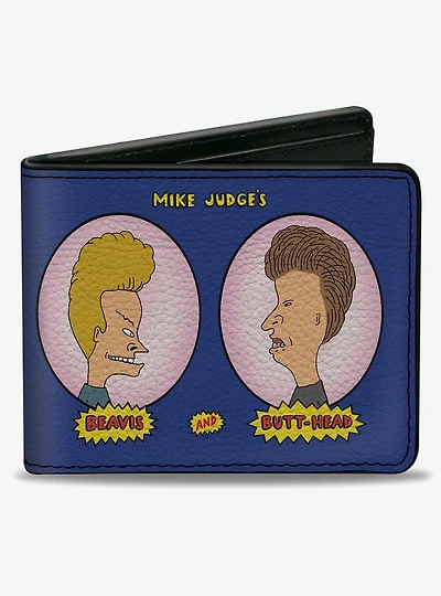MTV Beavis and Butt Head Title Logo and Portrait Profiles Bifold Wallet