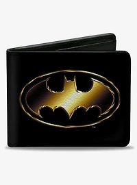 DC Comics Justice League Batman Bat Signal Logo Gold Bifold Wallet
