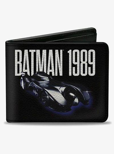 DC Comics Batman 1989 Batmobile Text Bifold Wallet