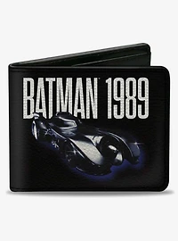 DC Comics Batman 1989 Batmobile Text Bifold Wallet