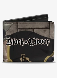 Black Clover Asta Profile Pose and Title Logo Bifold Wallet