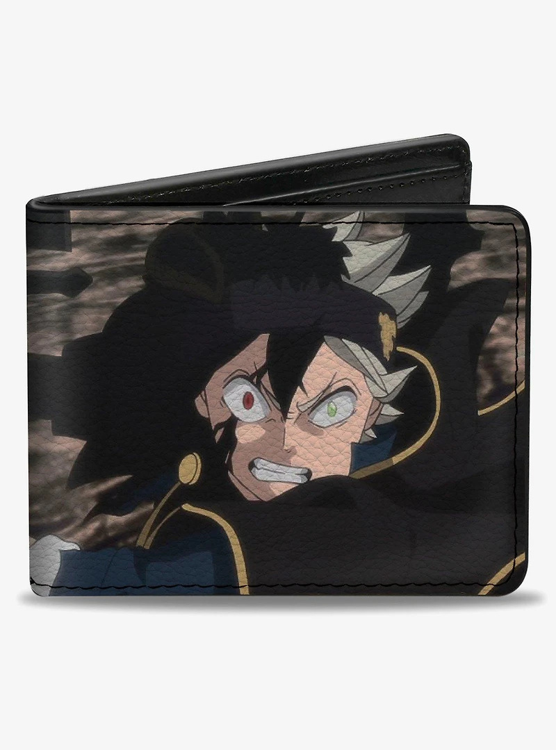 Black Clover Asta Charging Pose and Title Logo Bifold Wallet