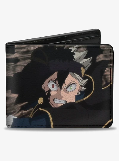 Black Clover Asta Charging Pose and Title Logo Bifold Wallet