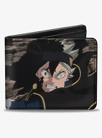 Black Clover Asta Charging Pose and Title Logo Bifold Wallet