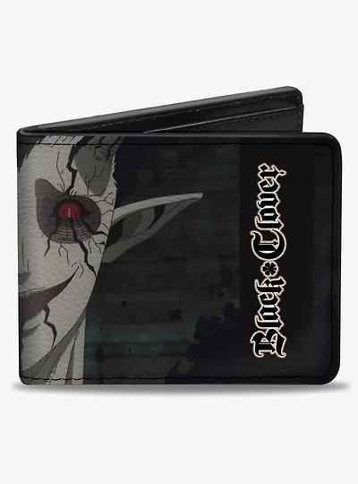 Black Clover Zagra Face Close Up and Title Logo Bifold Wallet