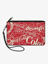 Coca-Cola Vintage Coke Icons and Ad Logos Zip Clutch Wallet