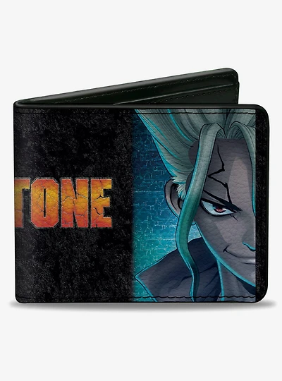 Dr. Stone Ibara Senku Split Pose and Title Logo Bifold Wallet