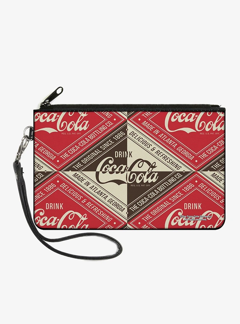Coca-Cola Drink Coca Cola Delicious Refreshing Blocks Zip Clutch Wallet