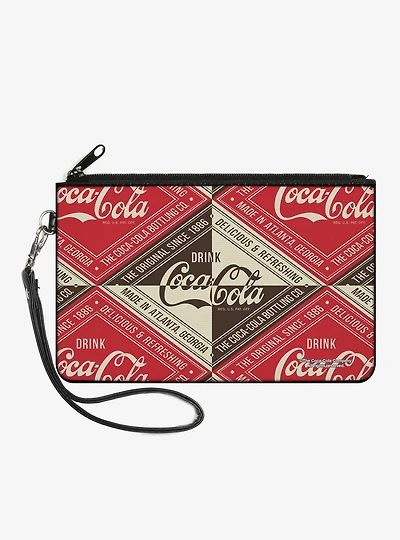 Coca-Cola Drink Coca Cola Delicious Refreshing Blocks Zip Clutch Wallet