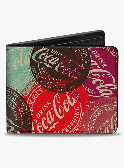 Coca-Cola Drink Coca Cola Coke Patches Stacked Bifold Wallet
