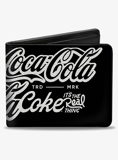 Coca-Cola Coke Typography Its The Real Thing Bifold Wallet
