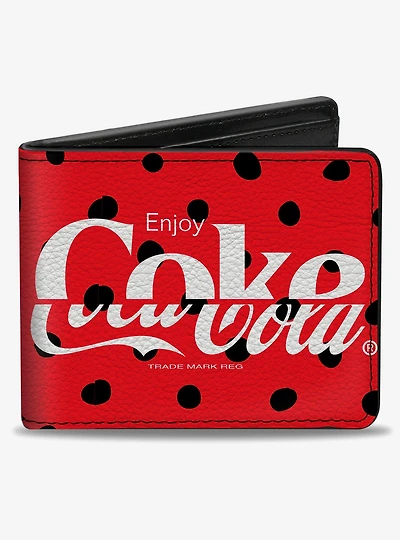 Coca-Cola Drink Coca Cola Coke Polka Dot Bifold Wallet