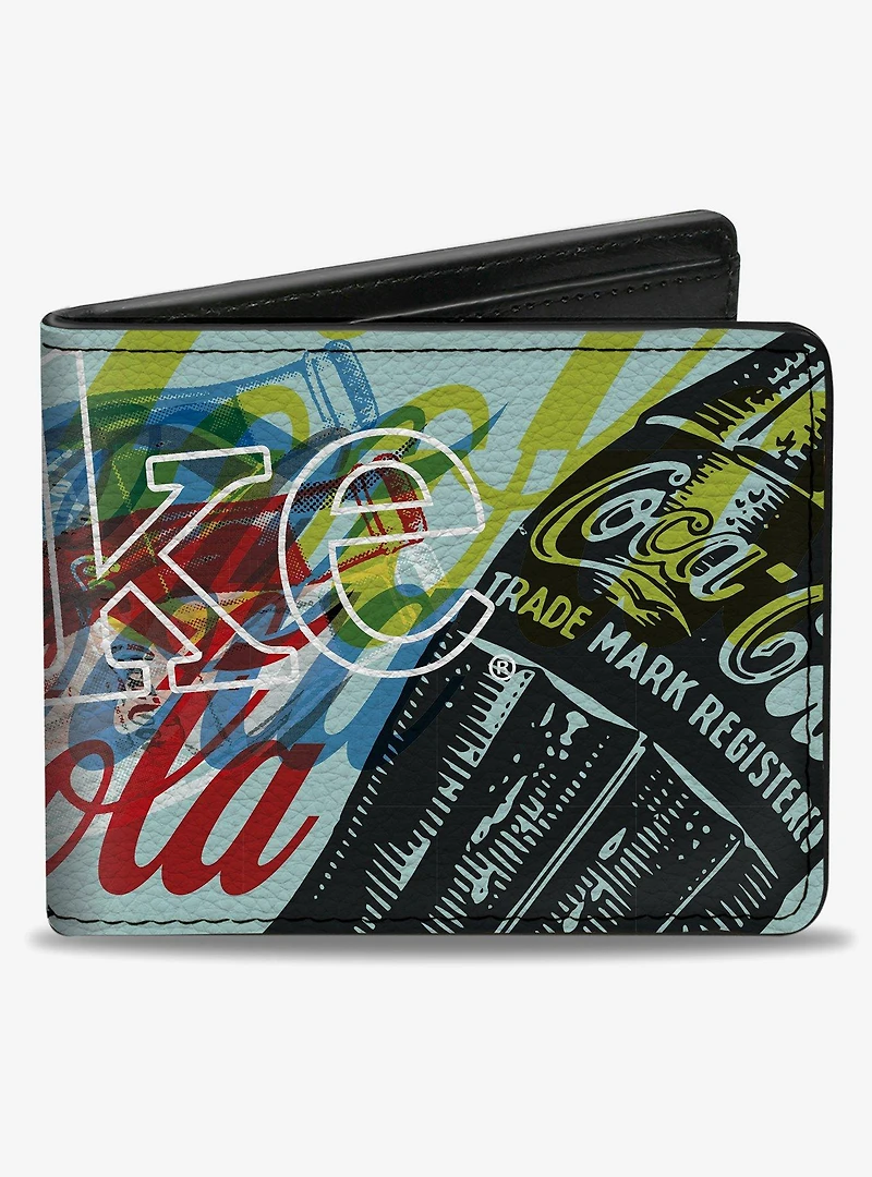 Coca-Cola Coke Logos and Bottle Pop Art Bifold Wallet