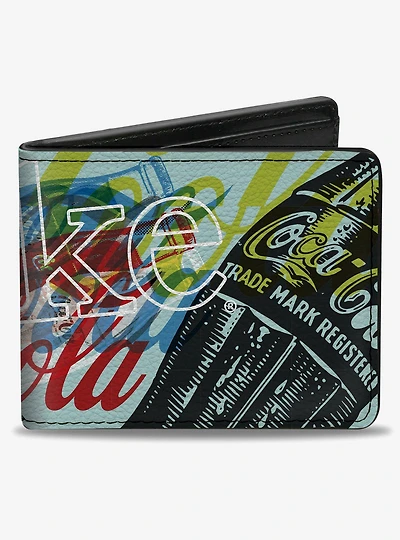 Coca-Cola Coke Logos and Bottle Pop Art Bifold Wallet
